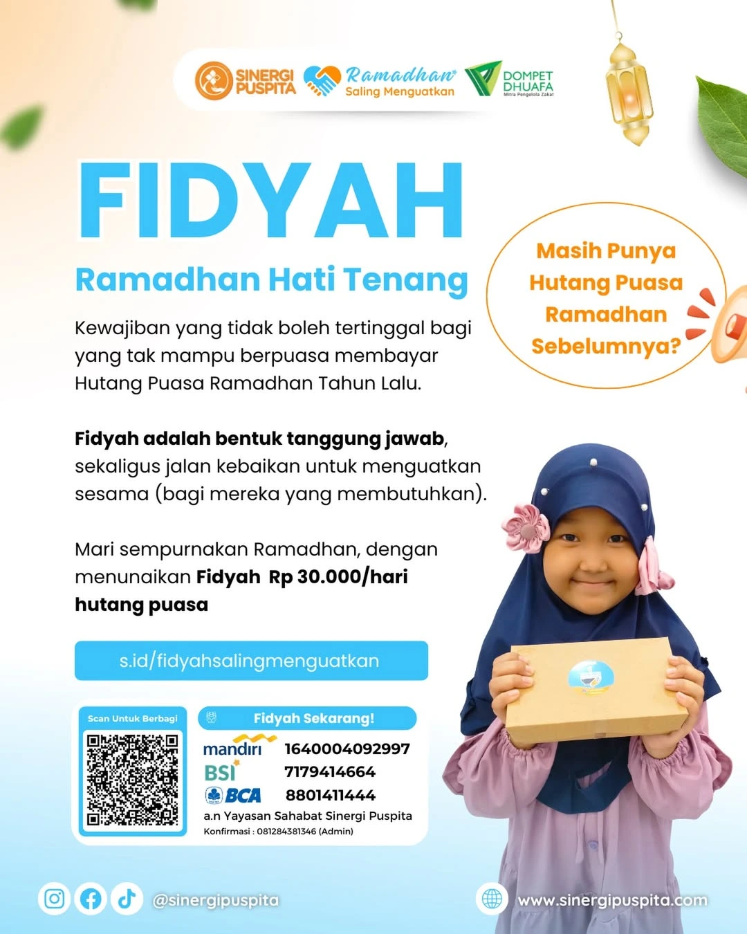 Ilustrasi pembayaran fidyah Ramadhan melalui program Sinergi Puspita untuk membantu fakir miskin