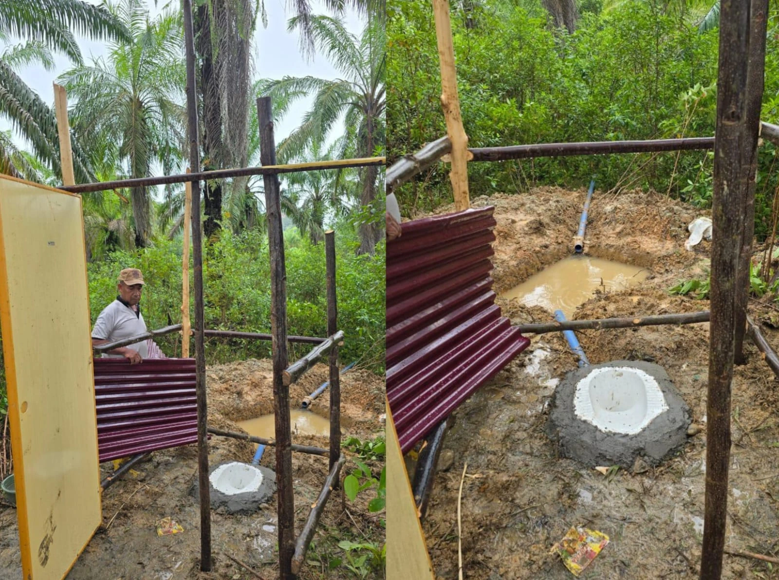 Fasilitas MCK dibangun di pengungsian penyintas banjir Aceh Tamiang.